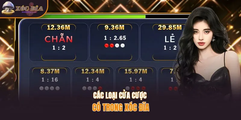 Các loại cửa cược có trong xóc đĩa